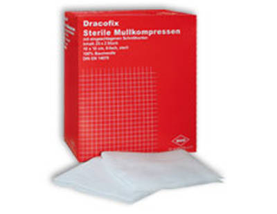 DRACOFIX PEEL Kompressen 10x10 cm steril 8fach